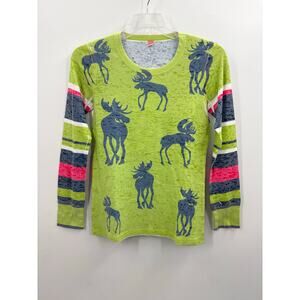 Before + Again Sundance Moose Waffle Weave Long Sleeve Top Shirt M Medium